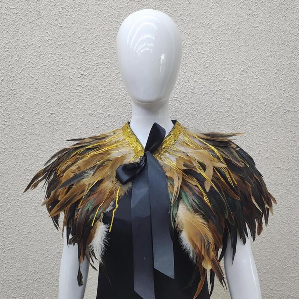 Gothic Feather Shawl Stage Makeup Ball Costume Accessories