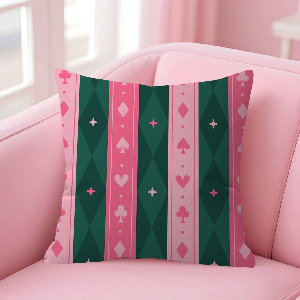 ART Pink Stripes Ins  Pillow Anime Pillow Sofa Bed Head Pillow Cover Cushion Cover Fashion