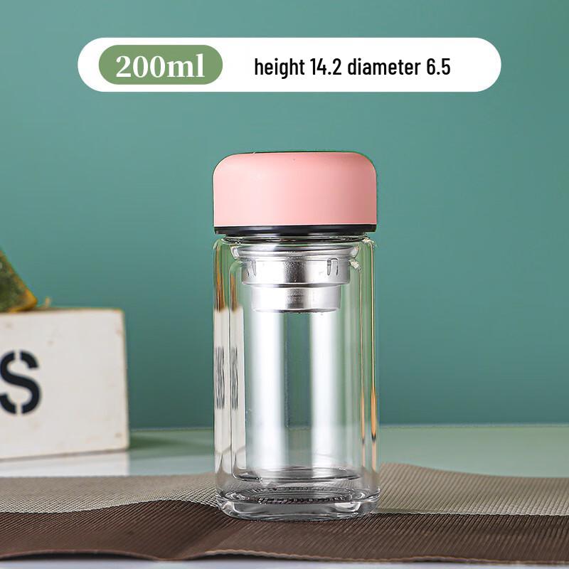 Shangqi Pink Borosilicate Glass Tea Infuser Cup Set