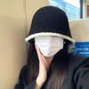 Xiaoxiangfeng Knitted Bucket Hat Women's 2025 New Plush Hat Shows a Small Face Without Makeup Bucket Hat Big Head Circumference