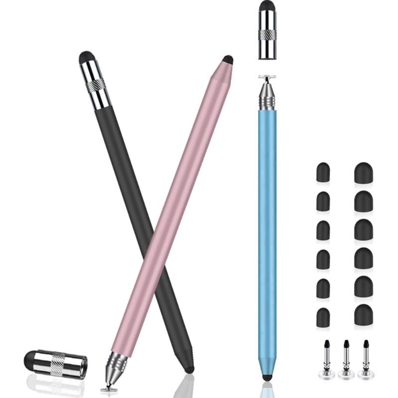Silikonowe rysiki z dwiema końcówkami Pióro 3 w 1 Projekt Uniwersalna kompatybilność Telefony Tablety Delikatny kontakt z ekranem