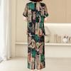 Women's Plus Size Printed 2-Piece Set – Casual Short Sleeve Summer Outfit (XL-5XL)