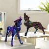 Geometric Wolf Sculpture Resin Animal Figurine for Modern Home and Office Decoration Unique Animal Figure