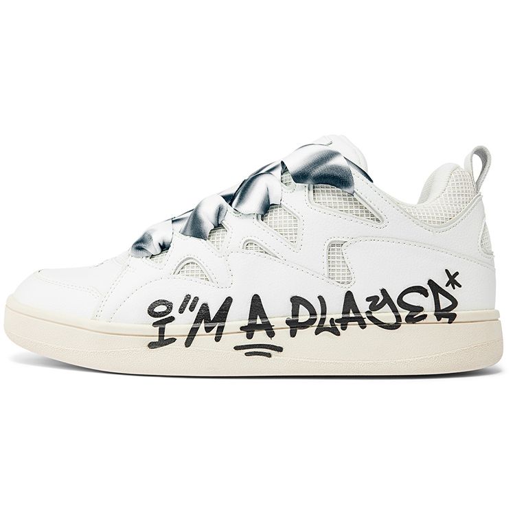 Kappa Bread Shoes Fabric Synthetic Leather Player Hip Hop Slip Resistant Durable Lightweight Low Top Skate Shoes Unisex sneakers White K0CX5CS71D