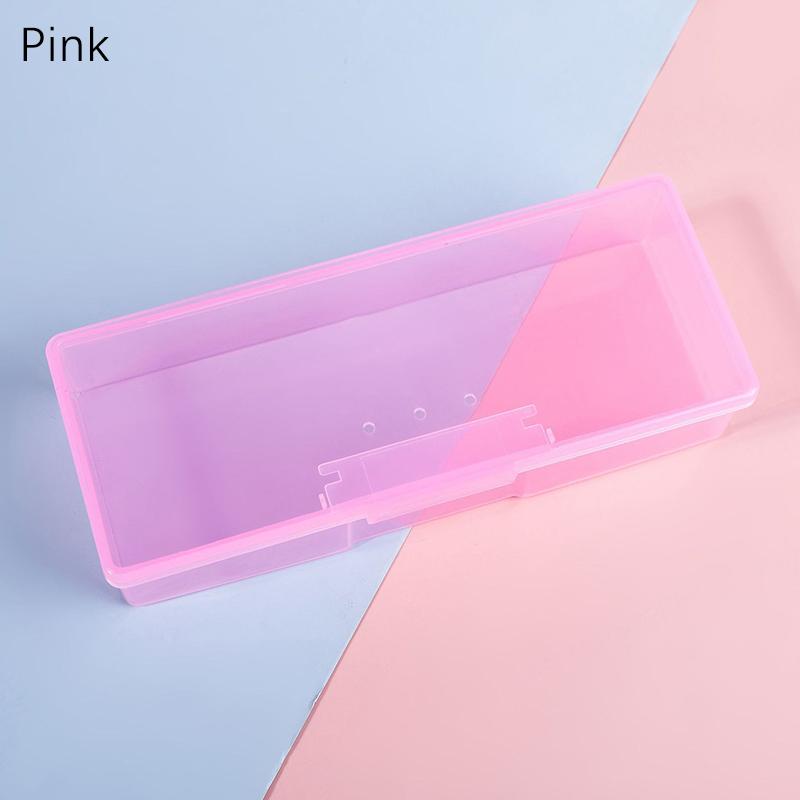 

Органайзер для нігтів. Коробка. Інструмент для зберігання. Ручка. Пензлик. Полірувальний буфер для нігтів. Тримач. Прозорий пластиковий прямокутний контейнер. Салон. рожевий