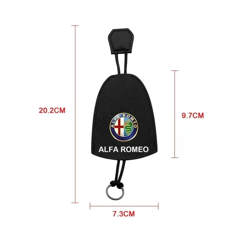 

Car Stickers For Alfa Romeo Drawstring Soft Leather Car Key Bag Key Holder Organizer For Alfa Romeo 159 Giulietta Giulia 147 Mit чёрный
