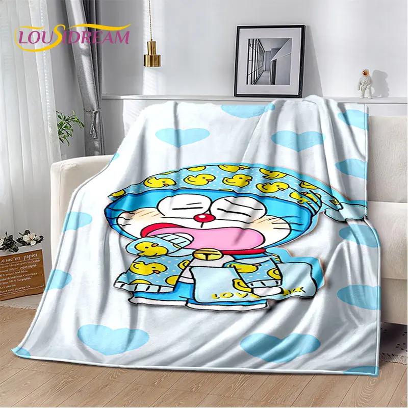 Coperta morbida in peluche cartone animato anime Doraemon, coperta in flanella per soggiorno camera da letto letto divano picnic, copertura calda per bambini