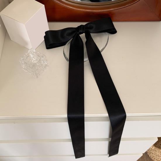 Smooth Satin Hair Ribbon Lace-up Bows Large Ponytail Holder Silky Bow Ponytails Hairpin Hair