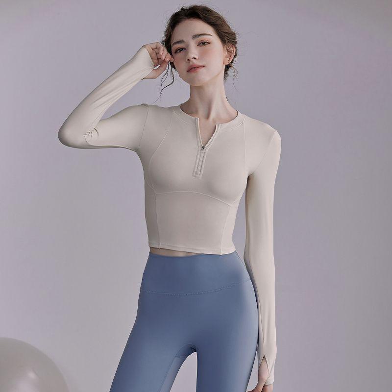 Womens Seamless Yoga Set Long Sleeve Top Capri Leggings Quick Dry Stretch Fitness Workout Outfit