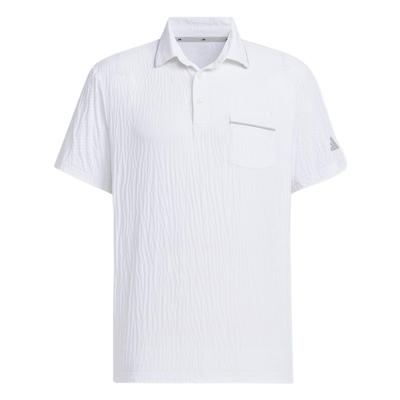 Seersucker Rahat Moda Basit Çok Yönlü Kısa Kollu Polo Yaka Erkek Üst Beyaz JE7149