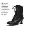 Retro British Style Lace-Up Stiletto Mid-Calf Women's Boots