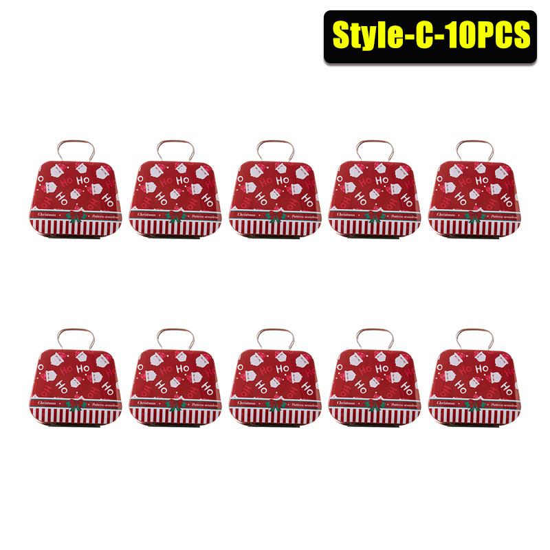 1-20PCS Tinplate Handbag Candy Box Children's Gifts Small Tin Box Mini Handbag Christmas Decoration Supplies Christmas Candy Box