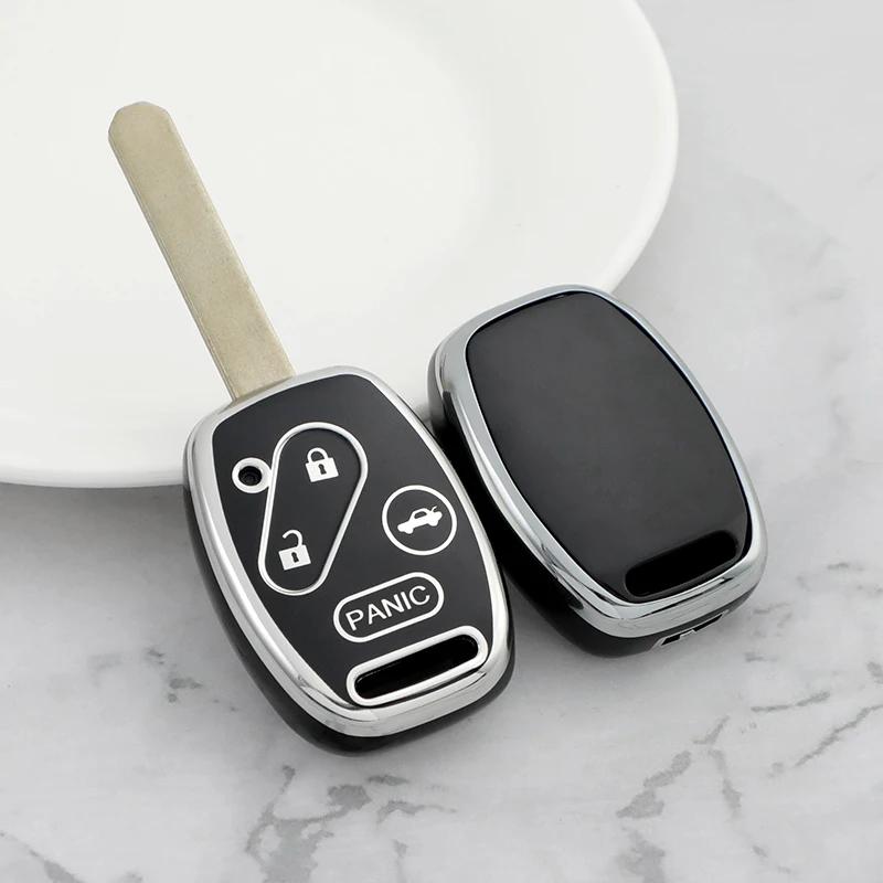 For Honda Accord Civic Fit Freed Stepwgn Cr-V 2/3/4 Buttons Tpu Car Key Case Cover Keyless Fob Shell Holder Protector