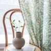 Botanical Leaf Print Curtains - Semi-Sheer Kitchen Valance & Bay Window Drapes | Ready-Made Light Filtering Sheers (Hooks/Rod Pocket)