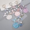 1Pcs Acrylic Shell Decorative Pendant with Handmade Beaded Keychain Accessory