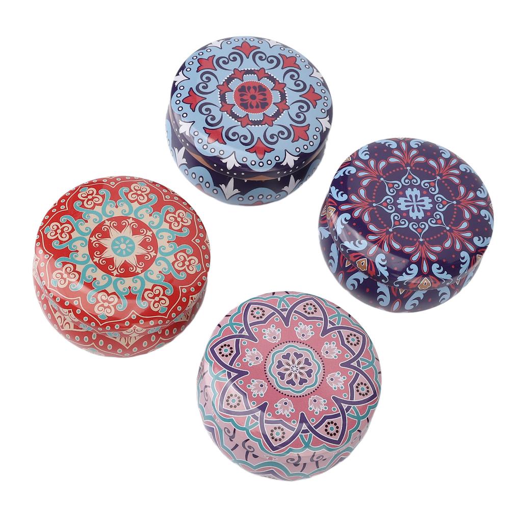 4pcs Long Lasting Aroma Aromatherapy Candle Set Dried Flower Scented Candle for Yoga Meditation Blue Box