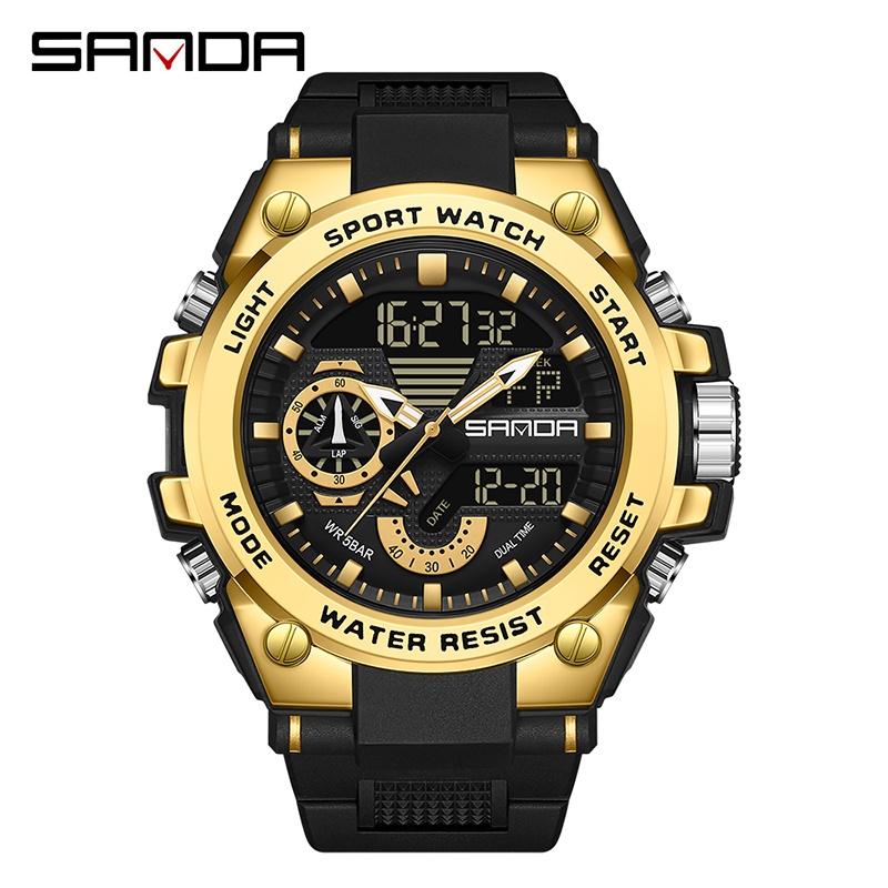Sanda3302 Men's Digital Fashion Waterproof Outdoor Sports Multifunctional Electronic Watch
