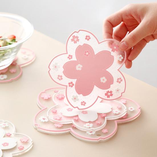 Sottobicchiere in PVC a forma di fiore