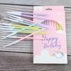 New Birthday Candle Happy Encounter A3 Slender Colored Crystal Spiral 12 Boxed Party Candles