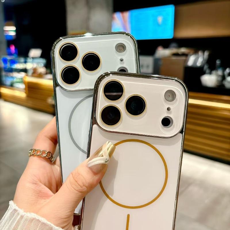 Luxury Crystal Lens AG Frosted Magnetic Case For iPhone 17 Air 16 15 14 13 12 11 Pro Max Plus For Magsafe Wireless Charge Cover