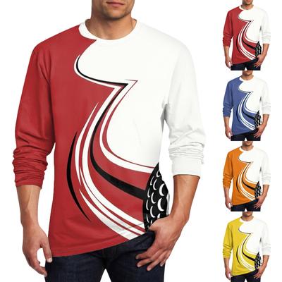 T-shirt à col rond pour homme, vêtement d'extérieur à manches longues, imprimé, créateur de mode, vintage