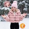 Girls' imitation mink fur short coat winter thickened segmented plush coat children's light luxury warm fur top