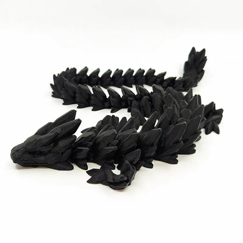 

1 шт. 3D-печатная фигурка дракона-самоцвета - Иридесцентный пластиковый декор для стола, Идеально подходит для спальни и офиса, Идеальный подарок на Рождество 30cm чёрный