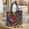  Colorful Mosaic Pattern Tote Bag Large Capacity Shoulder Handbag For Daily Use
