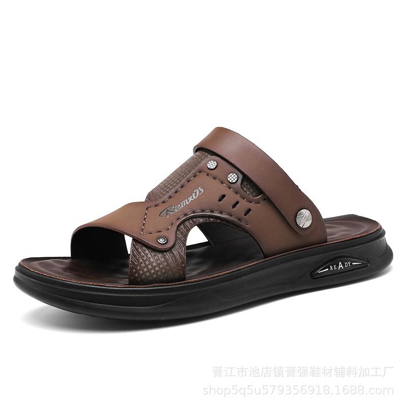 

Мужские сандалии лето новые пляжные туфли сандалии двойного назначения уличный тренд мягкая подошва мужская обувь повседневная нескользящая обувь для вождения 44