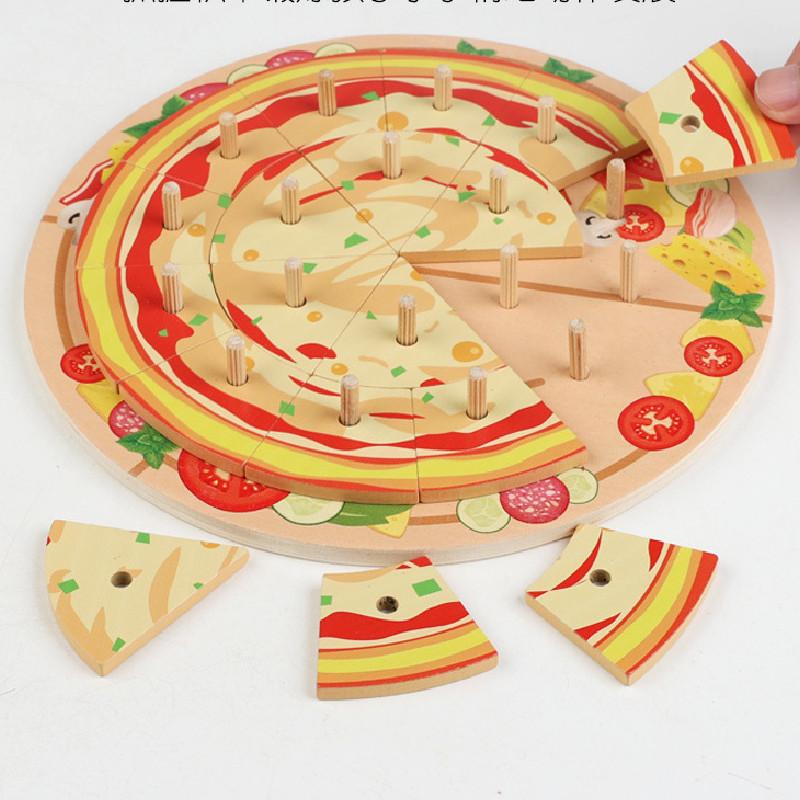 Wooden Simulation Single And Multi Layer Vegetable And Fruit Pizza Children Toy For Imaginative Play And Parentchild Interaction