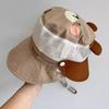Detachable Summer Kid Sunhat Mesh Children's Fisherman Hat Cartoon Animal Bucket Hat  Boy
