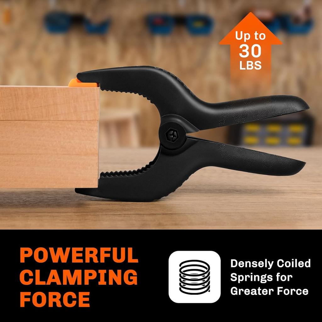 Nylon Spring Clamp Set Plastics Clips for Backdrop, Wood Working, Photography, Craft, Art DIY