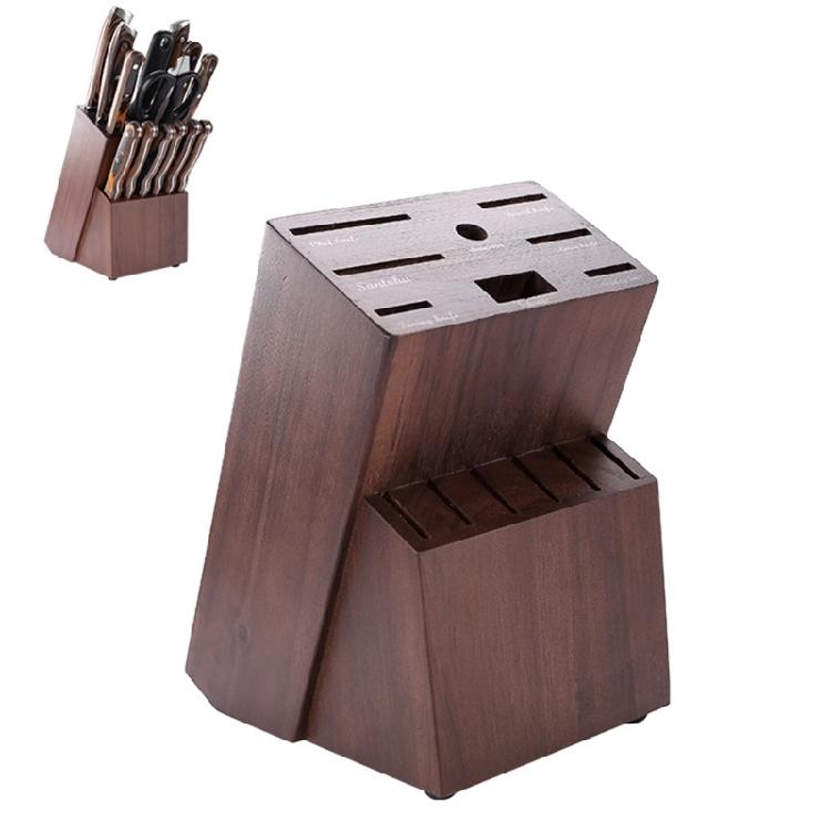 

14 Slot Wooden Cutter Organizers Kitchen Cutter Storage Holder With Ventilation Holes Home Desktop Cutter Storage Rack 1