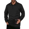 Men's Solid Color Sports Button Lapel Long Sleeve Tops Men's Casual Fashion Long Sleeve Tops