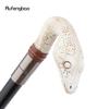 White Resin Snake Cobra Python Head Walking Cane Fashion Decorative Steel Stick Gentleman Elegant Cosplay Cane Knob Crosier 93cm