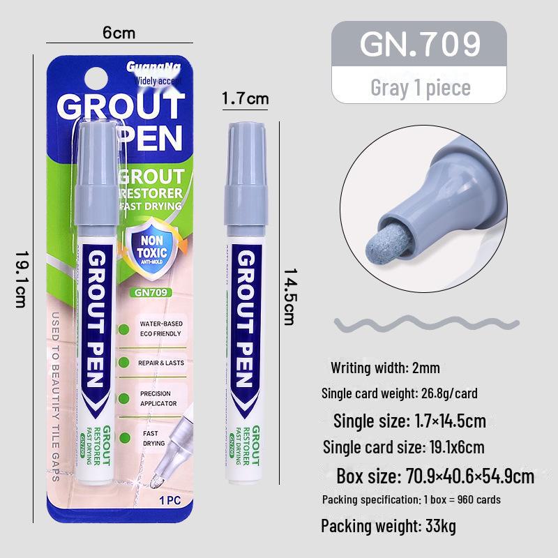 

Guangna 709 Водостойкая быстросохнущая ручка для ремонта швов плитки - влагостойкая смена цвета для зазоров между плиткой на полу