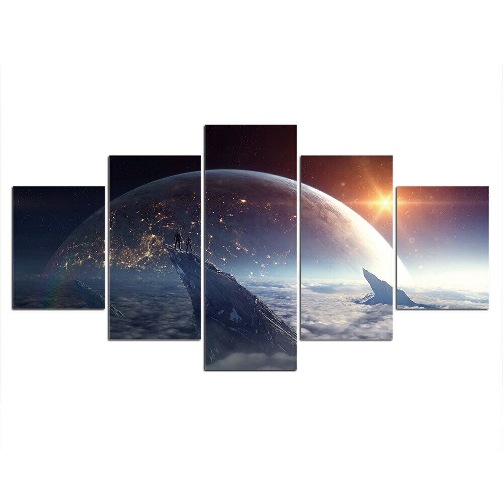 

5 шт., Вселенная, Ракета, Вселенная, Декор, холст, картина, настенные художественные фотографии, плакат, 5 панелей, 5 шт., картины, домашний декор, без рамки