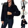 Fall Winter Women Jacket Turn-down Collar English Style Chest Pockets Windproof Outwear Single-breasted Solid Color Button Closure Commuting Daily
