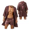 Men Casual Lounge Homewear Night Robe Sleepwear Pajamas Hooded Night-robe