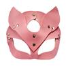 Fox Masquerade Mask Faux Leather Adjustable Full Face Covers for Cosplay Halloween Parties Punk