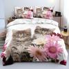 3D Pet Cat Bedding Set Cute Animal Duvet Cover 2/3 Piece Set Soft Zipper AU180 * 210 Full Size Luxury Comfortable Home Textile
