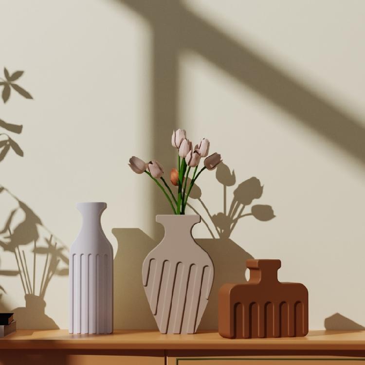 Flower Vase Silicone Molds for Epoxy Resin Flower Vase Home Decoration Easy Demolding Striped Silicone Vase Molds