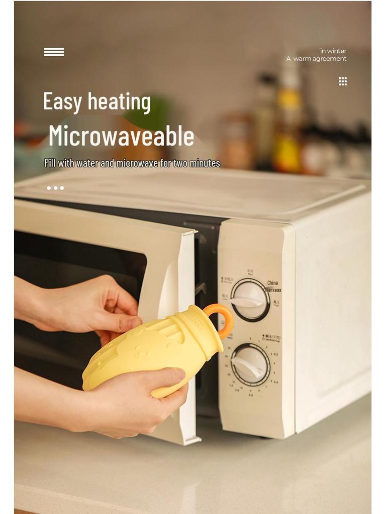 Cartoon Silicone Hot Water Bottle - Microwave Ready, Explosion-Proof, Cute Hand Warmer for Babies