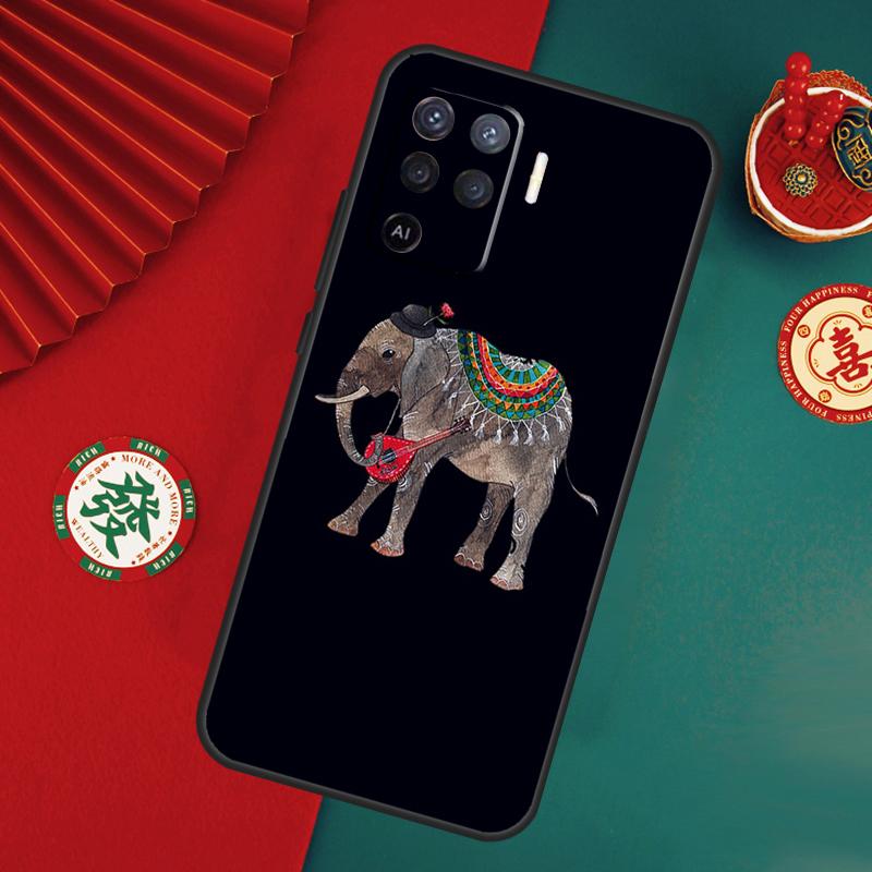 Cute Elephant Cartoon Case For Oppo A80 A40 A60 A6 A5 Pro A15 A16 A17 A57 A94 A74 A54 A76 A96 A18 A38 A58 A78 A98
