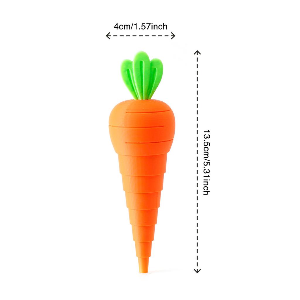 3D Printing Stretching Carrot Toys 3D Printed Vegetables Relief Toy Tabletop Centerpieces for Kids Christmas Birthday New Year's Gift
