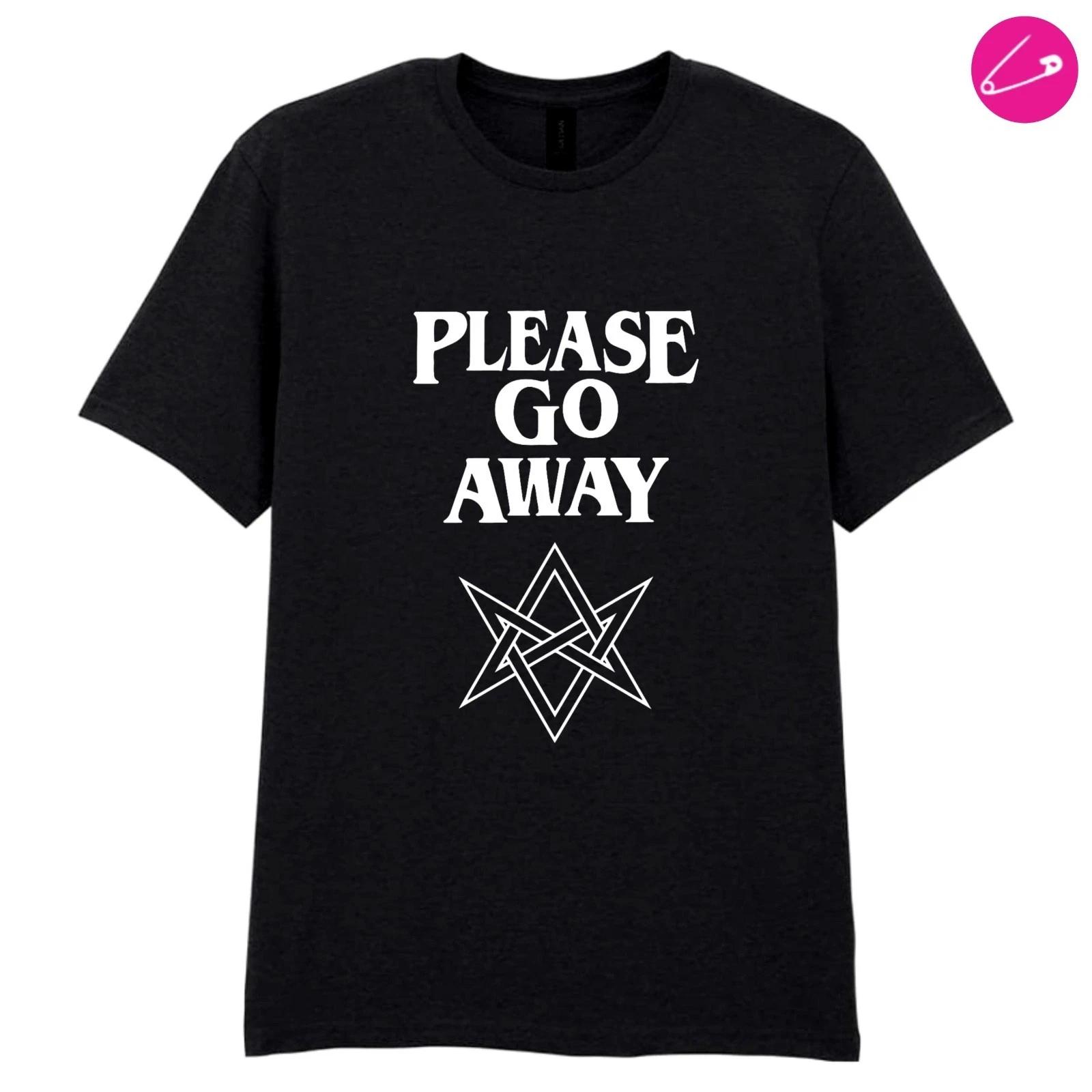 Please Go Away Occult Gothic Alt Black T Shirt XL