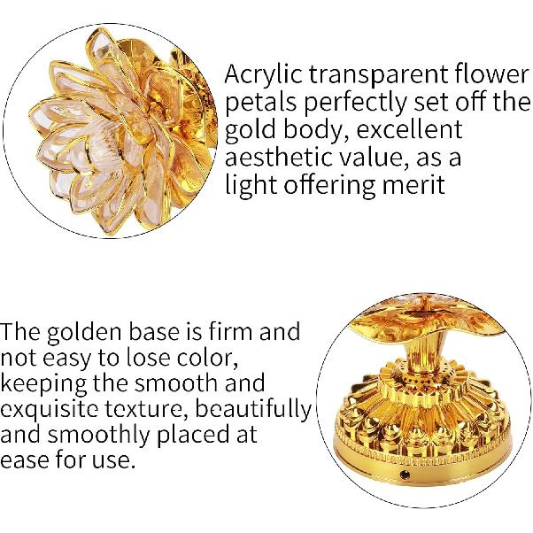 OUKENS Buddhist Lamp, 110-240V US Plug Buddha Lotus Light LED Lotus Lamp 7 Colorful Golden Buddha Night Light Buddhism Faith Supplies