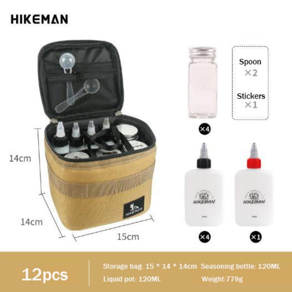 New Portable Outdoor Seasoning Bottle Package 15*14*14cm 3 Colors Picnic Seasoning Distribution Bottle Camping Barbecue Bottle