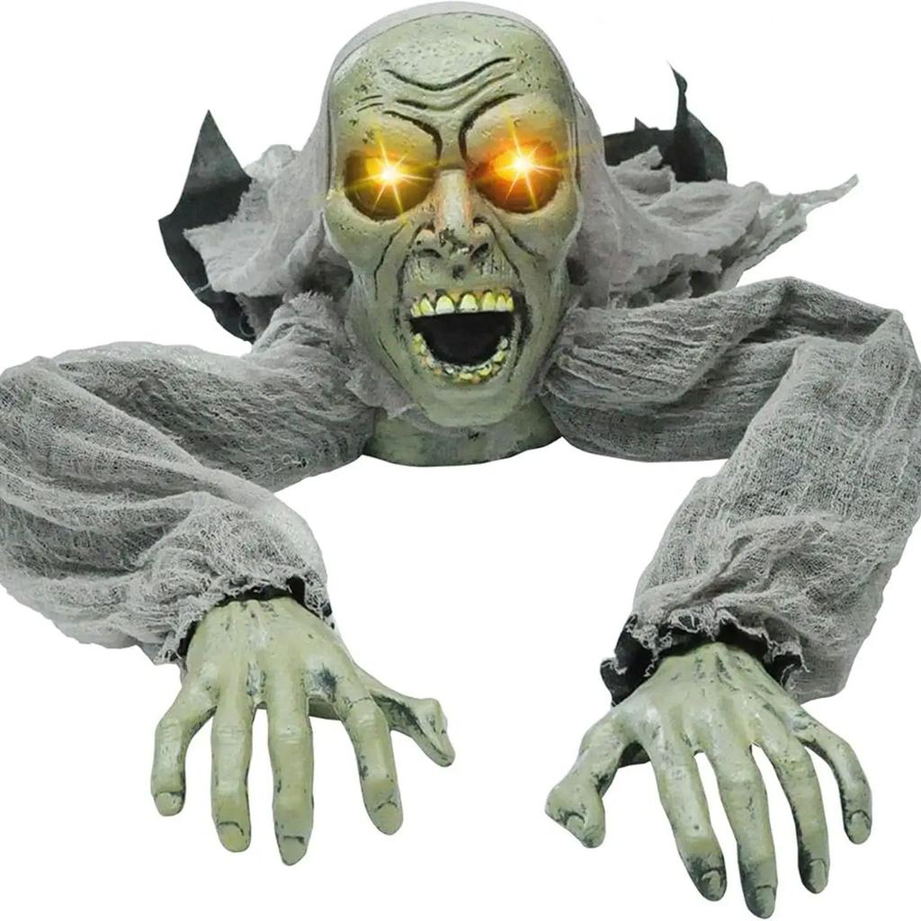 Joyfy Zombie Halloween Groundbreaker Decorations Zombie with Sound and Flashing Eyes Outdoor Scary Halloween Yard Decorations