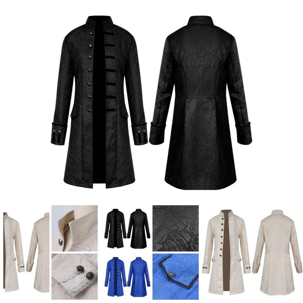 Herren Vintage Steampunk Gehrock mit Seitentaschen